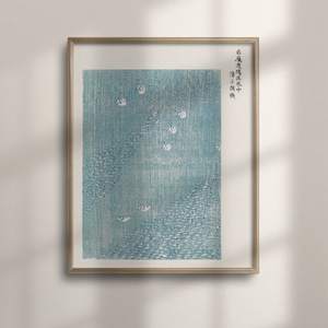 Riproduzione di blocchi di legno giapponese vintage, opere d'arte di uccelli acquatici, Yatsuo no Tsubaki, 1860-1869, arte della parete dell'illustrazione degli uccelli, Living, C16-972