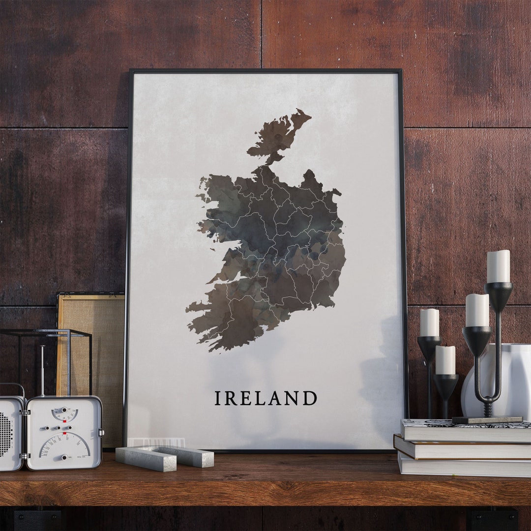 Ireland Vintage Style Map Print Ireland Map Poster Gift - Etsy