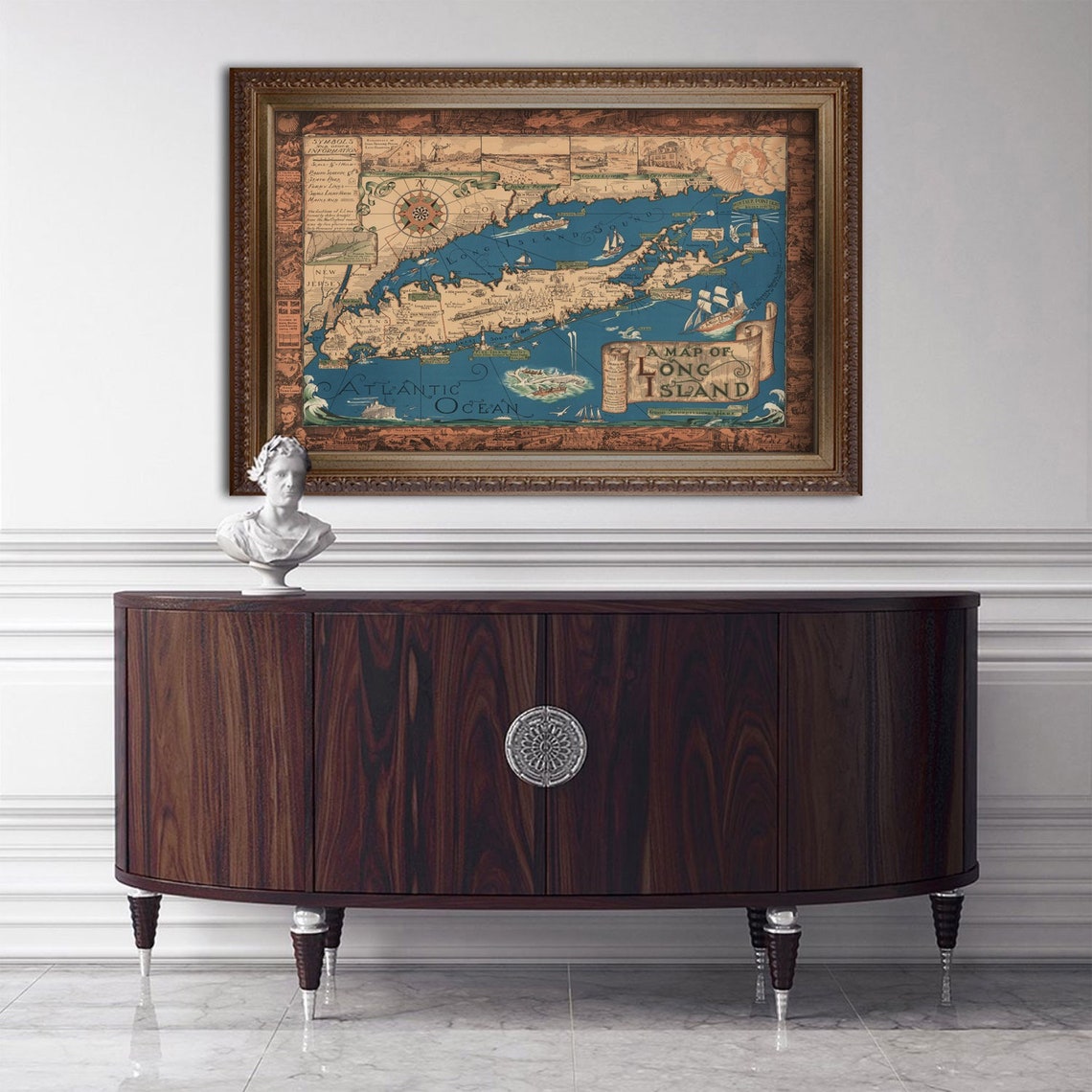 Map of Long Island Classic Pictorial Historic Map 1933. - Etsy
