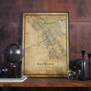 Affiche vintage de carte postale de Hayward, art mural | Impression d'oeuvres d'art de la ville | Décoration d'intérieur antique, rustique et de style ancien | Cadeau d'imprimés californiens | VM160