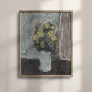 Vintage Floral Oil Painting: French Farmhouse Decor Art Print