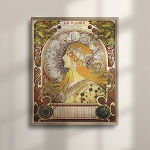 Art Nouveau Alphonse Mucha Poster: Vintage Home Decor Print