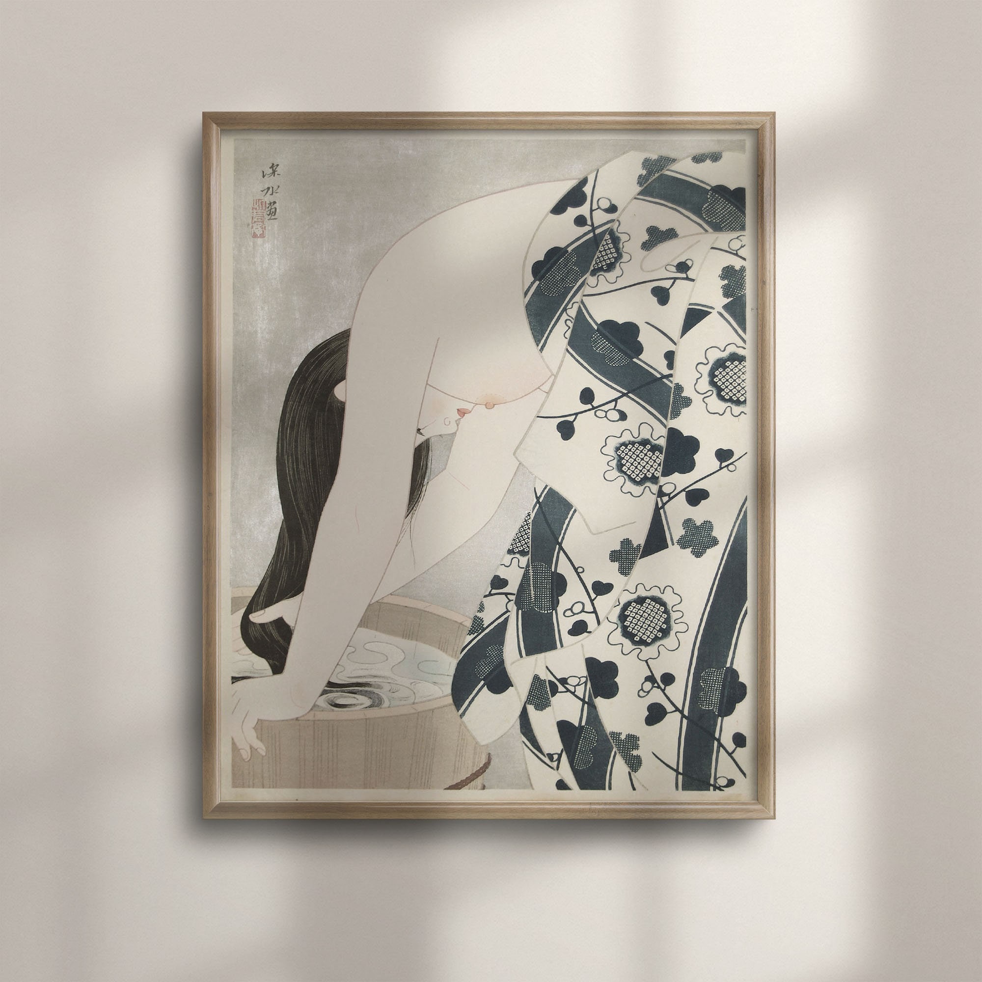 Ito Shinsui Ukiyo-e Print: 'Washing Hair' Japanese Art Reproduction
