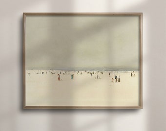 Vintage Beach Scene Print: Minimalist Coastal Artwork