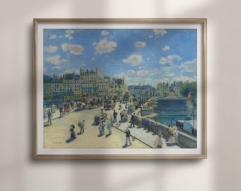 Pont Neuf, Paris Print: Auguste Renoir Cityscape Wall Art, Sunlit Bridge and French Impressionist Painting