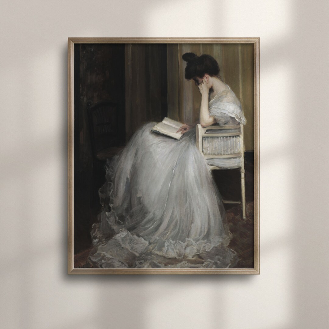 Vintage Woman Portrait, Antique Bedroom Wall Decor, Moody Art Print ...