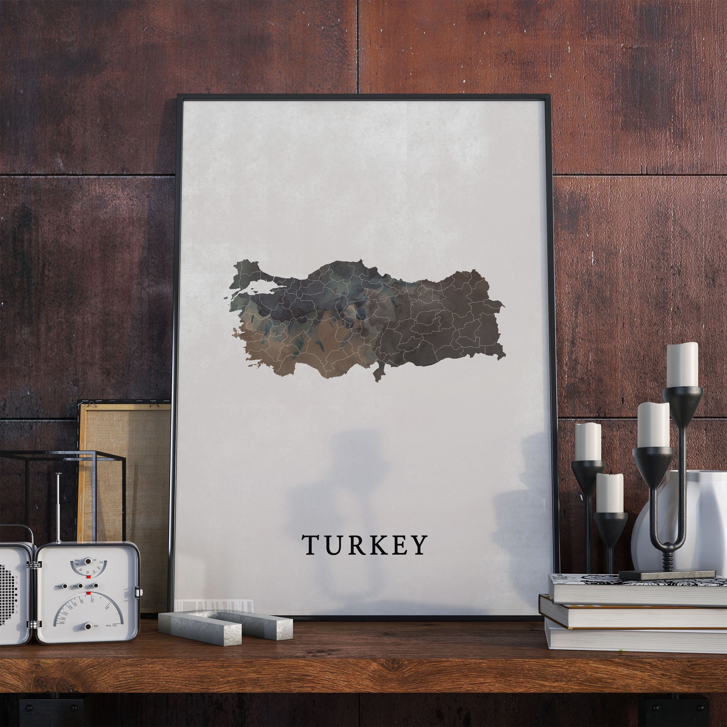 Turkey Vintage Style Map Print Turkey Map Poster Gift - Etsy