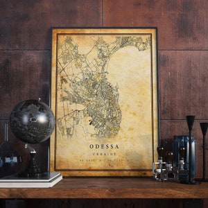 Odessa Vintage Map Poster Wall Art | City Artwork Print | Antique, rustic, old style Home Decor | Ukraine prints gift | M546