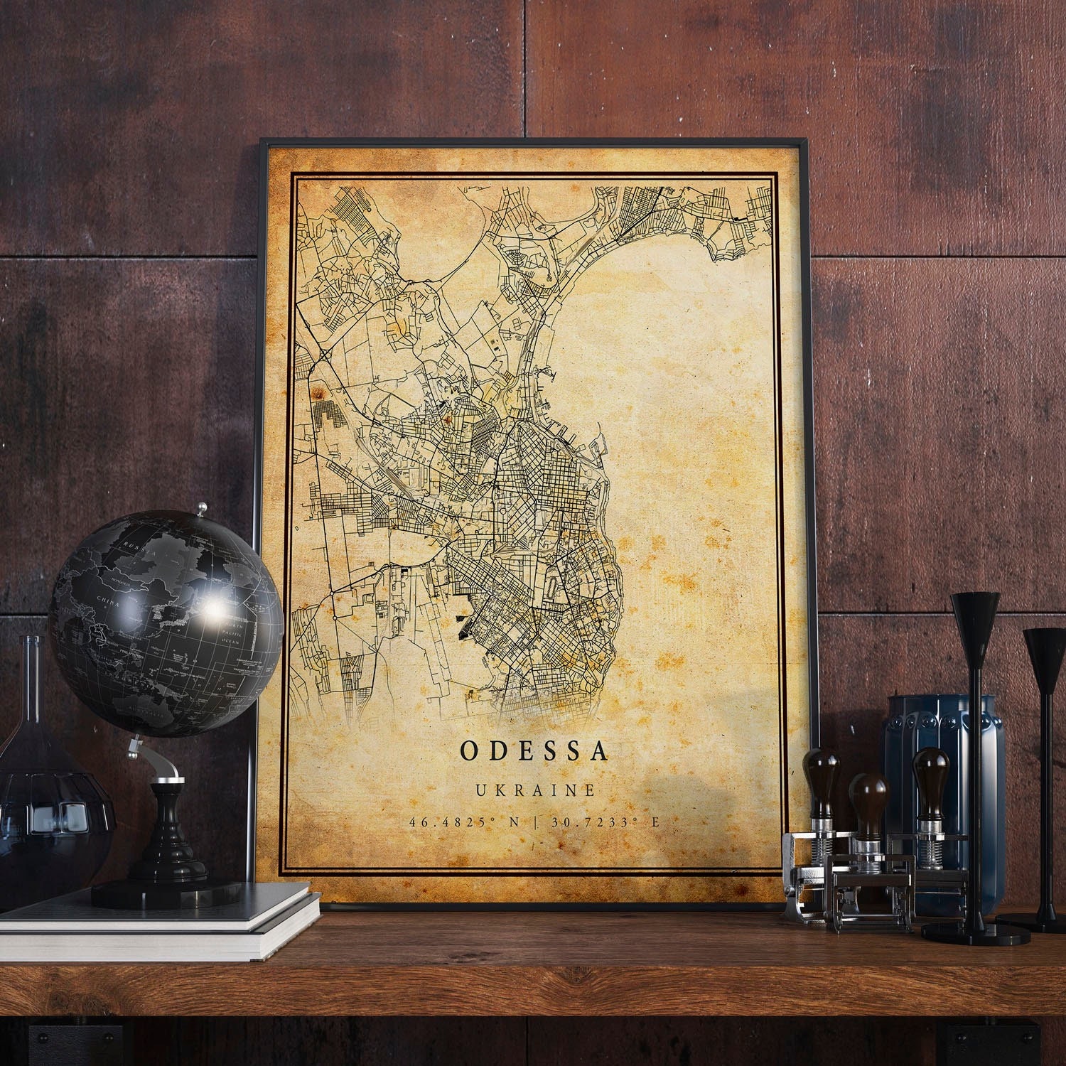 Odessa Vintage Map Poster Wall Art | City Artwork Print | Antique, rustic, old style Home Decor | Ukraine prints gift | M546