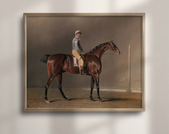 Vintage Horse Portrait Print: Equestrian Farmhouse Wall Art