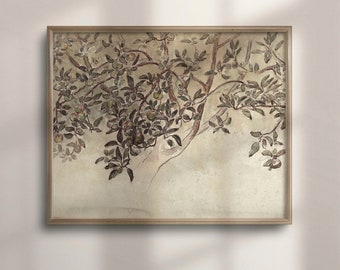 Antique Apple Tree Sketch Print: Farmhouse Kitchen Wall Art