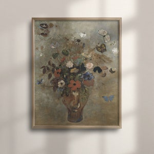 Antique Floral Bouquet Painting, Vintage Spring Wall Decor, Fine Art Prints, Gallery Wall Art, Flower Prints, Still Life Painting, C16-1083