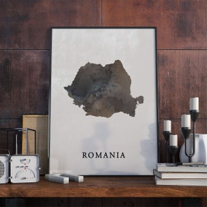 Romania vintage style map print, Romania map poster,  gift, Romania wall art decor, map gifts, gift idea for friend, VO98