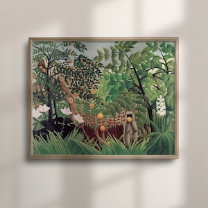 Henri Rousseau Exotic Landscape, High Quality Framed Poster, Tropical Jungle Canvas Art, French Post-Impressionist Wall Decor, C16-283