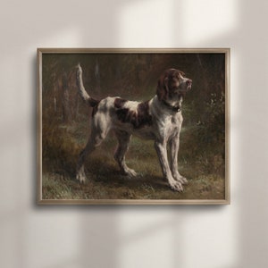 Antique Dog Portrait Oil Painting, Vintage Farmhouse Wall Art, Animal Artwork, Cottage Home Decor, Gallery Art, Dog Lover Gift, C16-380