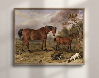 Vintage Horse Illustration: Equestrian Farmhouse Wall Art