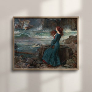 John William Waterhouse Art Reproduction, Miranda-The Tempest, Museum Quality Victorian Art, Classic Literature Wall Decor, C16-280