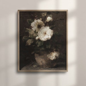Moody Blooms Vintage Blumendruck, Blumenmalerei Druck, künstlerisches Vintage Poster, dekorativer Blumenkunstdruck, C16-1154