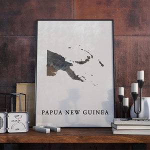 Papua-Neuguinea Vintage-Stil Karte, Papua-Neuguinea Karte Poster, Geschenk, Papua-Neuguinea Wand, Karten und Dekor, Reisedrucke, VO238