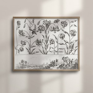 Antique Botanical Print: Vintage Floral Canvas Wall Art