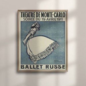 Póster de los Ballets Rusos de 1911, El Espectro de la Rosa, Impresión artística de danza clásica, Decoración mural parisina, Ballet ruso, Ballet clásico, C16-932
