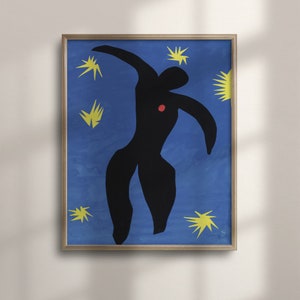 Vintage Henri Matisse Icarus Art Poster, 1947 Jazz Series, Museum Exhibition Print, Classic Home and Farmhouse Decor, C16-1185