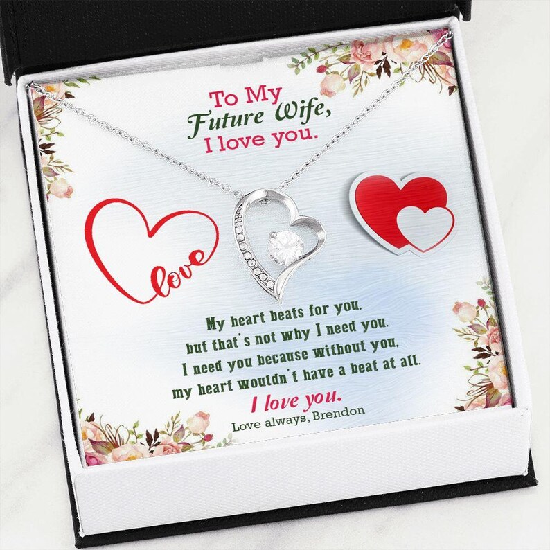Personalized Necklace Gift for Fiancee Bridetobe Gift Etsy