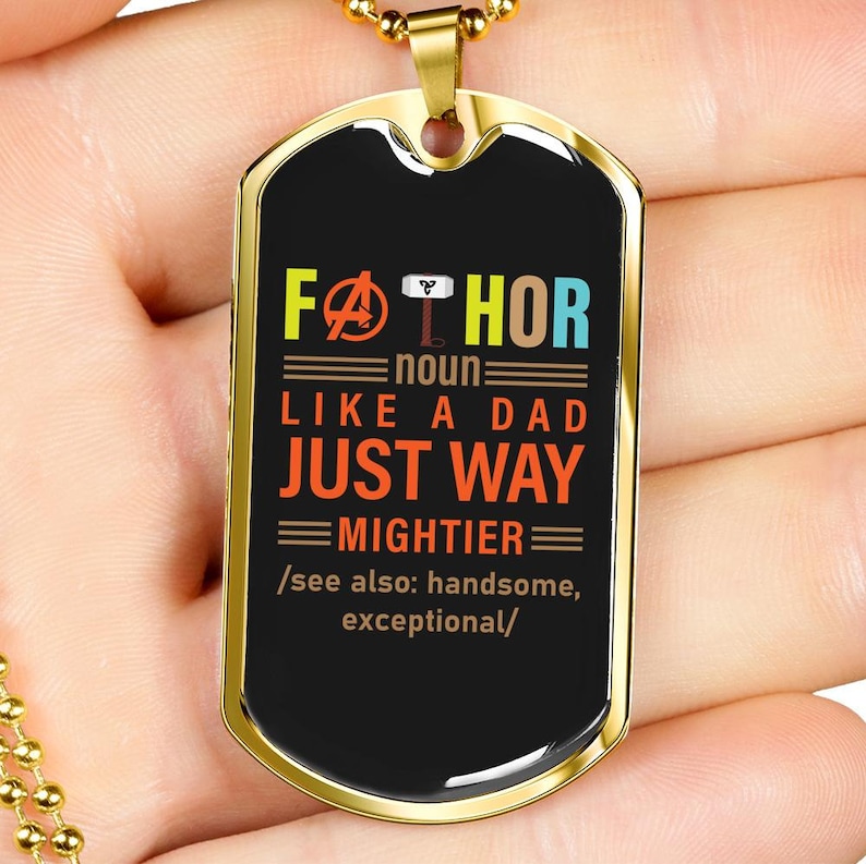 Military Dog Tag Custom Engraving On The Back FATHOR Dog Tag For Dads New Father Gift Father/'s Day Gift