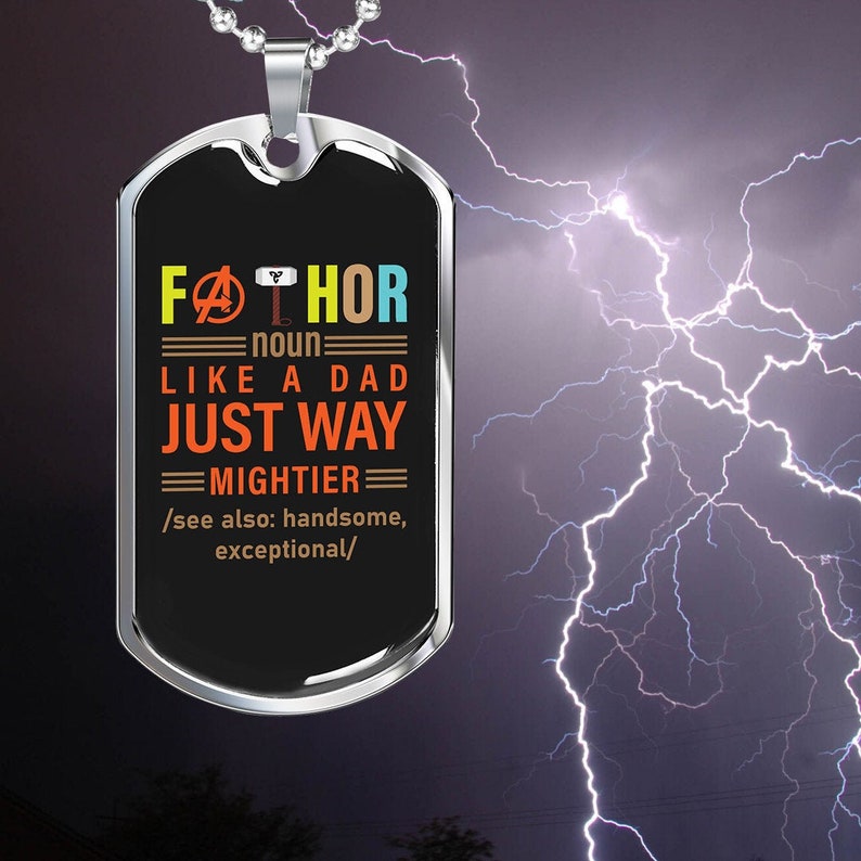 Military Dog Tag Custom Engraving On The Back FATHOR Dog Tag For Dads New Father Gift Father/'s Day Gift