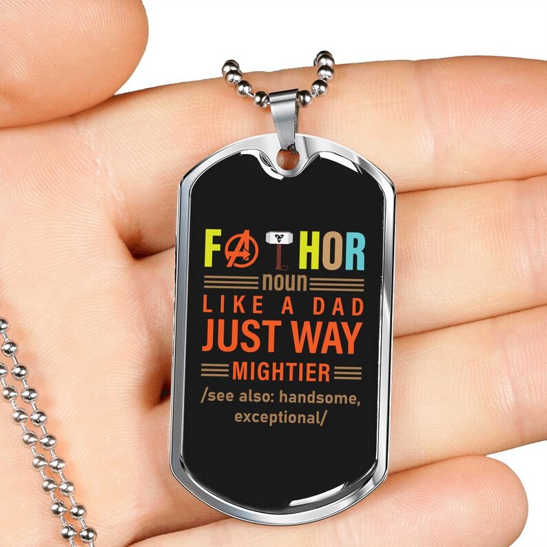 Military Dog Tag Custom Engraving On The Back FATHOR Dog Tag For Dads New Father Gift Father/'s Day Gift