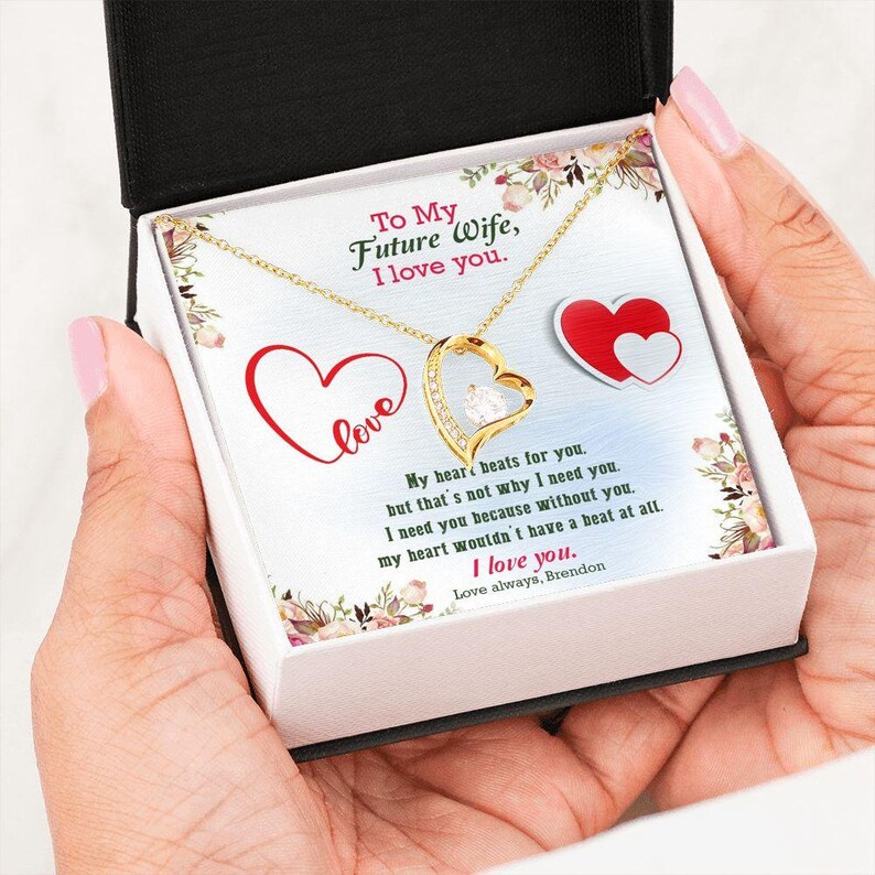 Personalized Necklace Gift for Fiancee Bridetobe Gift Etsy