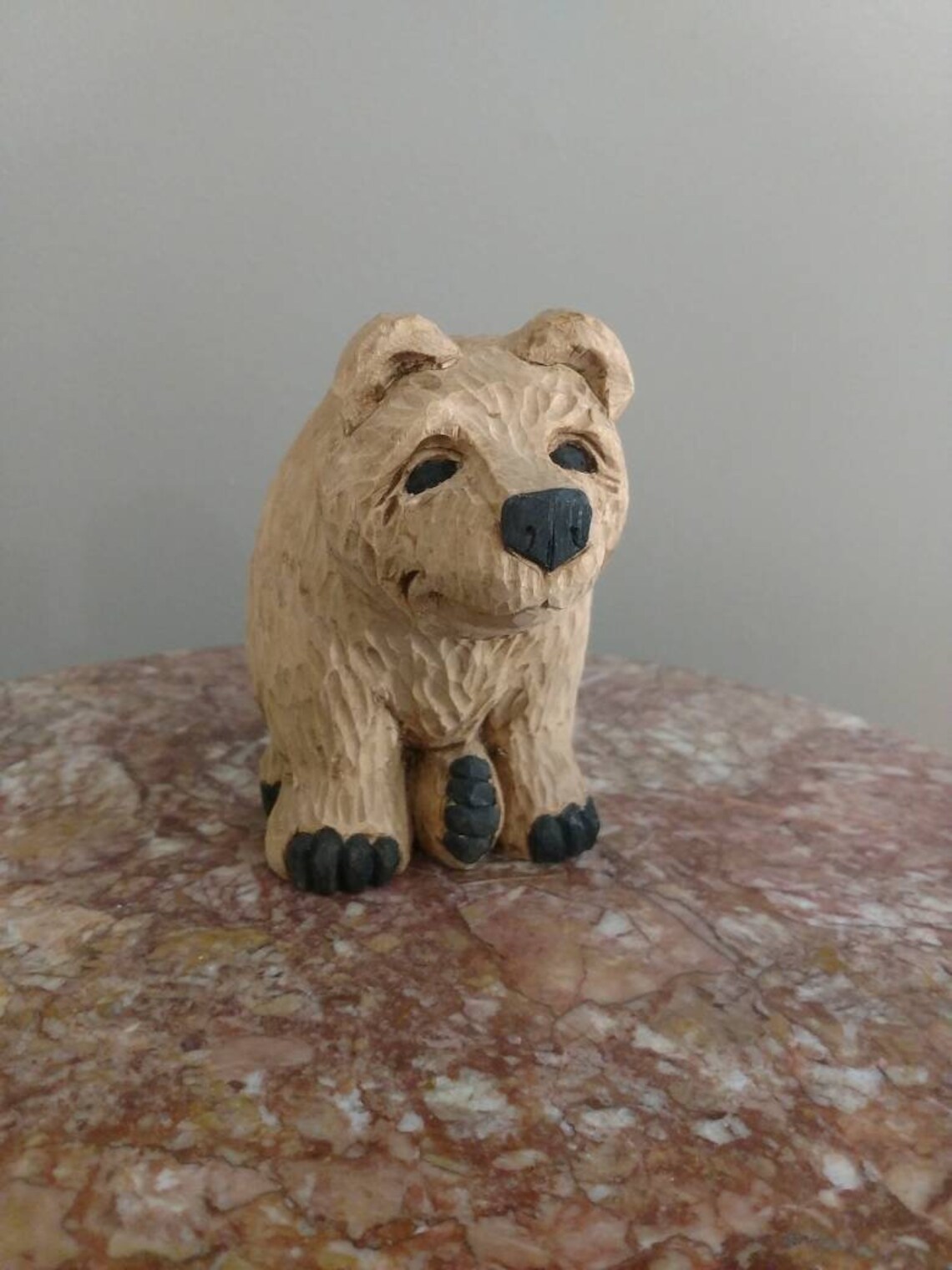 Hand Carved Wooden Bear Statue Totem Figurine Etsy