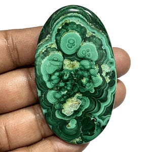 Natural Green Malachite Gemstone, Polished Malachite Handmade Loose Gemstone, Malachite Oval Shape Cabochon Crystals For Jewelry Making