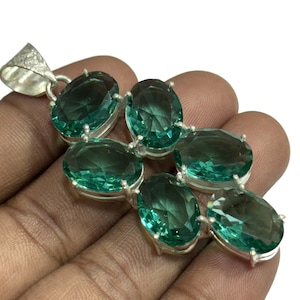 Green Tourmaline Pendants,925 Sterling Silver Pendants, Tourmaline Gemstone Pendants, Vintage Tourmaline Jewelry,Birthday Gifts,Gift For Her