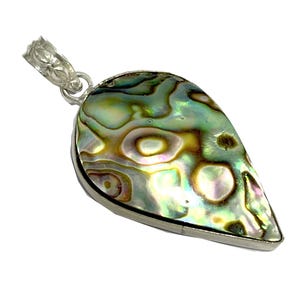 Abalone Shell Gemstone Pendant, 925 Sterling Silver Natural Abalone Shell Handmade Pendants ,Birthday Gift For Women, Jewelry Gift For Her