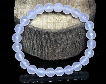 Bracelet cristaux naturels pierres précieuses à facettes, bracelets de perles de cristal faites main, bracelets extensibles 8 mm, cadeau pour femme et homme