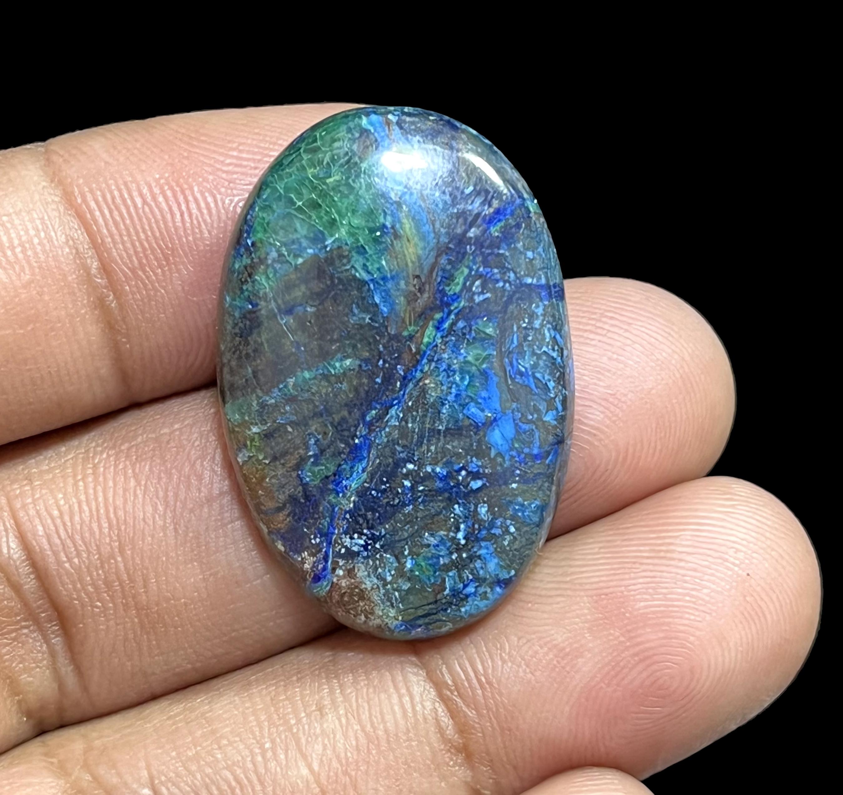 Natural Azurite Cabochon Gemstone Top Quality Azurite Oval Shape Loose Gemstone Handmade Azurite Crystals For Jewelry Making