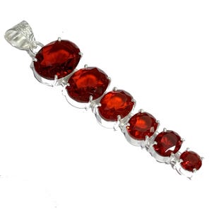 Granat Anhänger, 925 Sterling Silber Anhänger, Roter Granat Anhänger, Edelstein Anhänger, Roter Granat Anhänger, Jahrestag Geschenke, Geschenk für Sie / Ihn