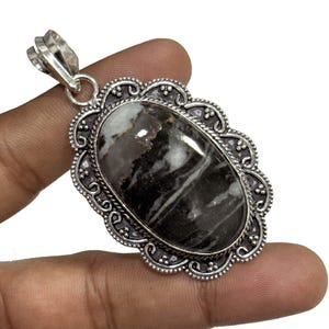 Natural White Buffalo Turquoise Pendants, 925 Sterling Silver Pendants, Handmade Oval Pendant, White Buffalo Pendant , Birthday Gift For Her