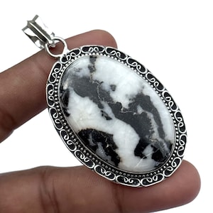 Natural White Buffalo Turquoise Pendants, Oval Pendant For Women, Handmade Pendant 925 Sterling Silver Pendant ,Birthday Gifts, Gift For Her
