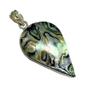 Abalone Shell Gemstone Pendant, 925 Sterling Silver Natural Abalone Shell Handmade Pendants ,Birthday Gift For Women, Jewelry Gift For Her