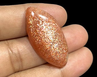 Sunstone Gemstone Natural Sunstone Cabochon Amazing Quality Orange Confetti Sunstone Marquise  Handmade Gemstone Crystal For Jewelry Making
