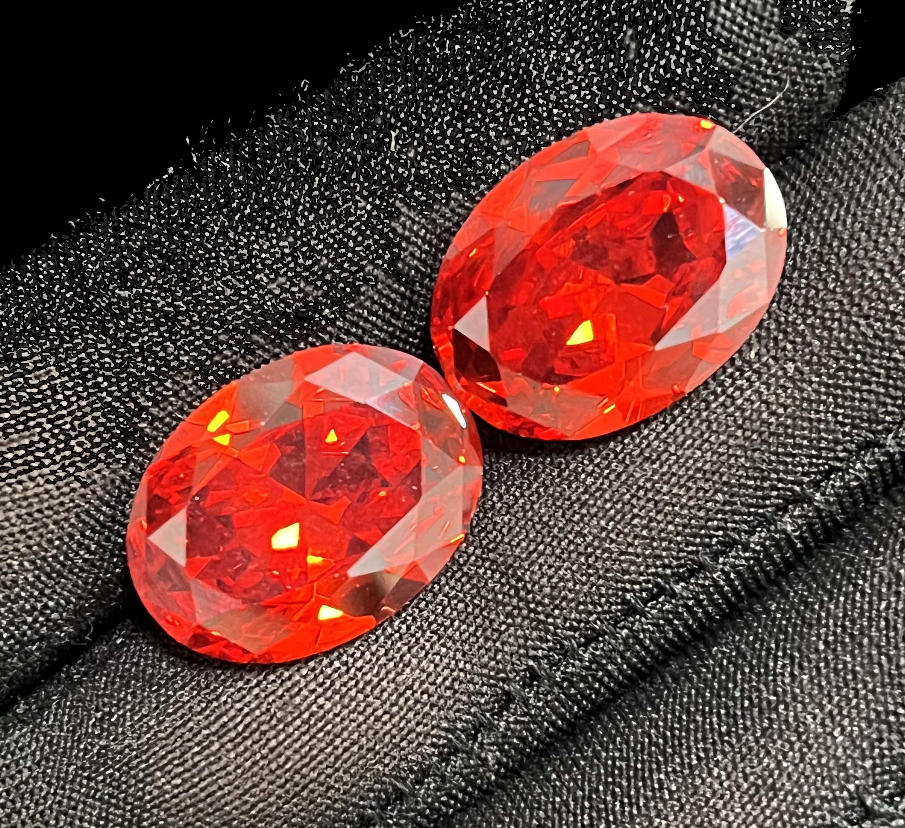 Cubic Zirconia Gemstone, Red Color Cubic Zirconia Loose Gemstone, Top Quality Faceted CZ Handmade Crystals For Jewelry Making Stone 20x15 MM