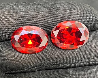 Cubic Zirconia Gemstone, Red Color Cubic Zirconia Loose Gemstone, Top Quality Faceted CZ Handmade Crystals For Jewelry Making Stone 20x15 MM
