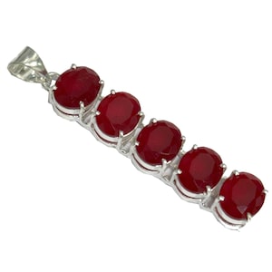 Granat Anhänger, 925 Sterling Silber Anhänger, Roter Granat Anhänger, Edelstein Anhänger, Roter Granat Anhänger, Jahrestag Geschenke, Geschenk für Sie / Ihn