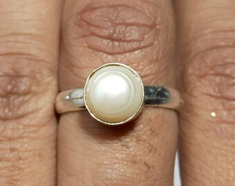 Natural Pearl Ring,Pearl Silver Ring,925 Sterling Silver Ring,AAA Loose Stone Ring,Freshwater Pearl Ring,Ring For Women,Gift For Her,8 US