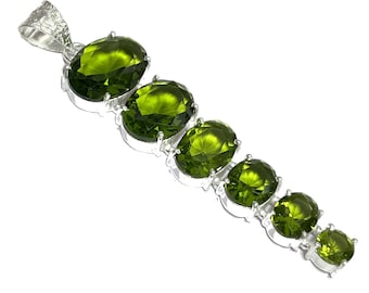 Handmade Peridot Gemstone 925 Sterling Silver Pendant