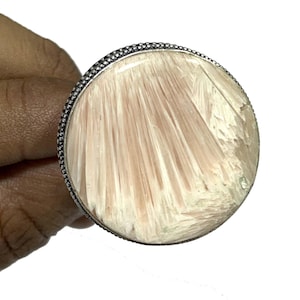 Pink Scolecite Rings, 925 Sterling Silver Rings, Natural Scolecite Handmade Gemstone Rings, Engagement Rings, Anniversary Ring, Gift For Her