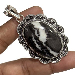 Natural White Buffalo Turquoise Pendants, 925 Sterling Silver Pendants, Handmade Oval Pendant, White Buffalo Pendant , Birthday Gift For Her