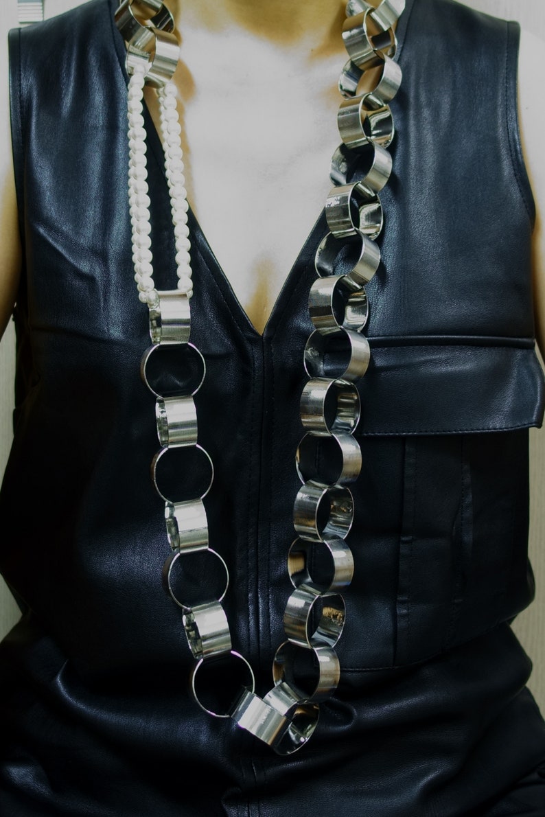 Long Statement Necklace,Chunky Necklace,Big Necklace,Round Necklace,Pearl Necklace,Chain Necklace,Big Chain Necklace